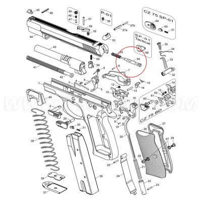 CZ 75 Firing Pin with Block