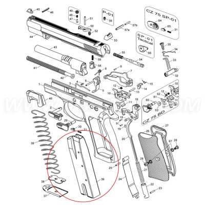 MEC-GAR Magazine for CZ 75, 9x19mm / .40S&W