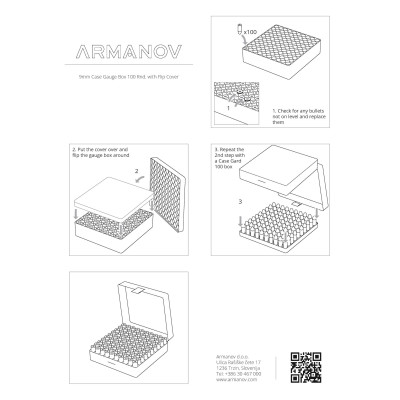 Armanov GB Case Gauge Box 100 rnd Pockets with Flip Cover
