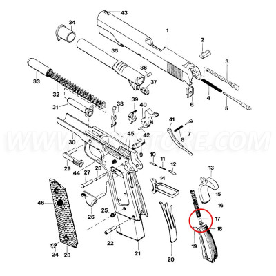 Eemann Tech Mainspring Housing Pin Retainer for 1911/2011, Silver