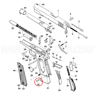 Alojamiento de Muelle de Lomo para 1911 Eemann Tech