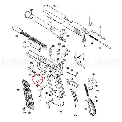 Eemann Tech Hammer Pin for 1911/2011, Silver