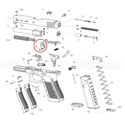 GLOCK GEN3 Détente Droite with trigger bar