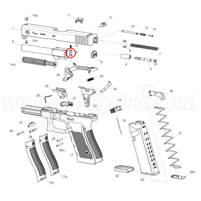 Pasador de Seguridad de 9 mm y .40S&W para GLOCK