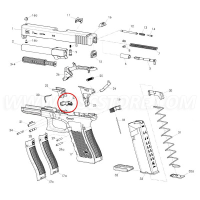 Retenida de Corredera Extendida GLOCK