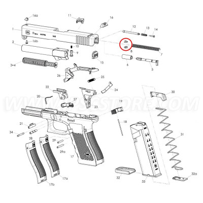 Retenida de Muelle Percutora para GLOCK