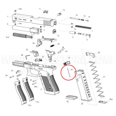 Muelle de Retenida de Cargador GLOCK