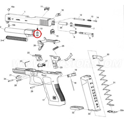 GLOCK 33782 Firing Pin Safety for G17 GEN5, G19 GEN5, G19X, G26 GEN5, G34 GEN5 MOS