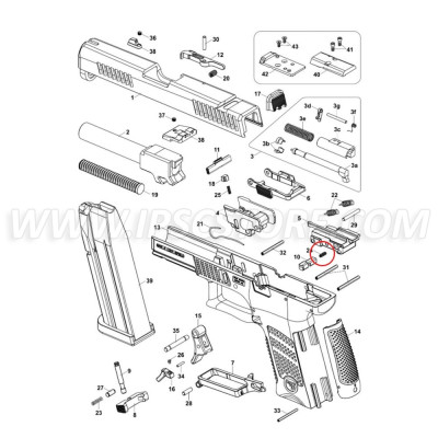 Eemann Tech Trigger Bar Disconnector Spring for CZ P-10