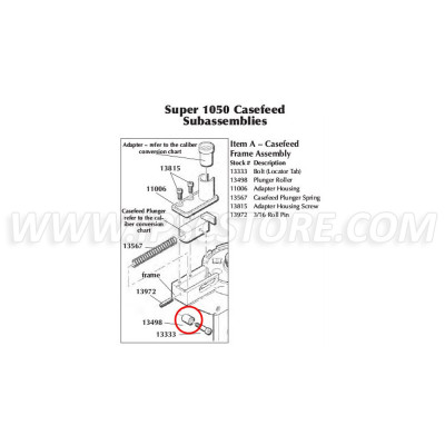 Dillon 13498 Plunger Roller for Dillon 1050