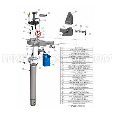 Dillon 62333 Primer Station Locator Tab for Dillon XL750