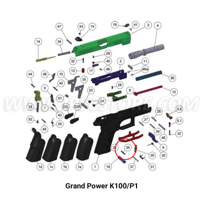 Grand Power Slide Plate Fixing Pin for K100