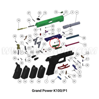 Grand Power Slide Stop Spring for K100