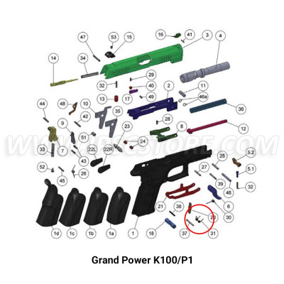 Grand Power Magazine Release Spring for K100