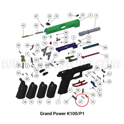 Grand Power Magazine Catch Pin for K100