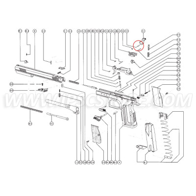 Goupille Tige guide chien pour Tanfoglio