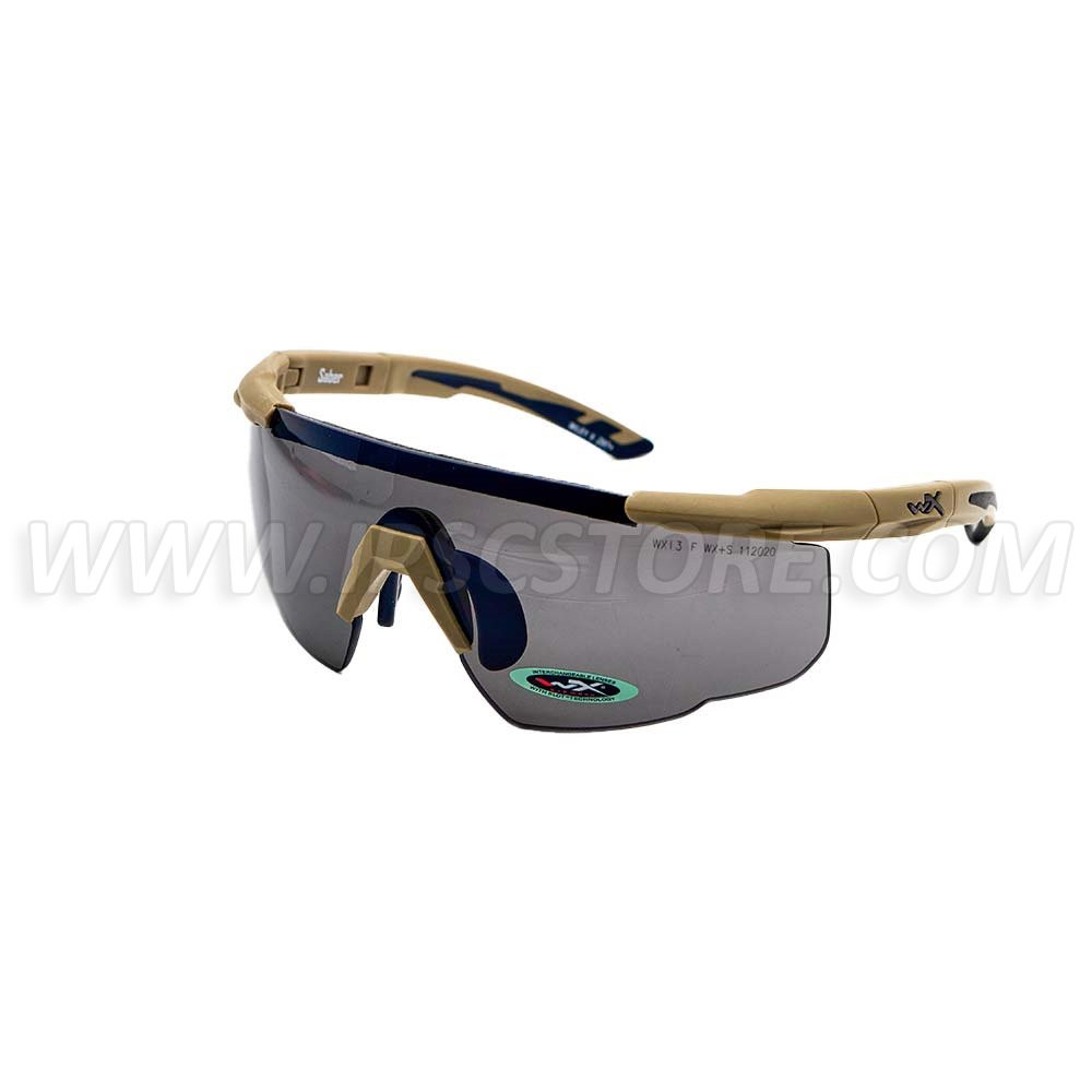 Wiley X 308T SABER ADV. Smoke/Clear/Rust Tan Frame Glasses