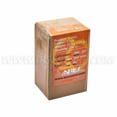 ARES Bullets 9mm / .38Super 160gr RNBB - 250 pcs.