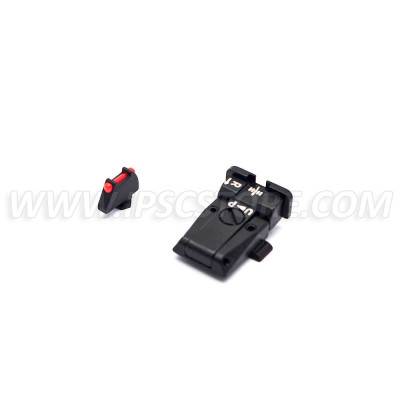 LPA SPR36GL7F Adjustable Sight Set for GLOCK with Fiber Optic Front 