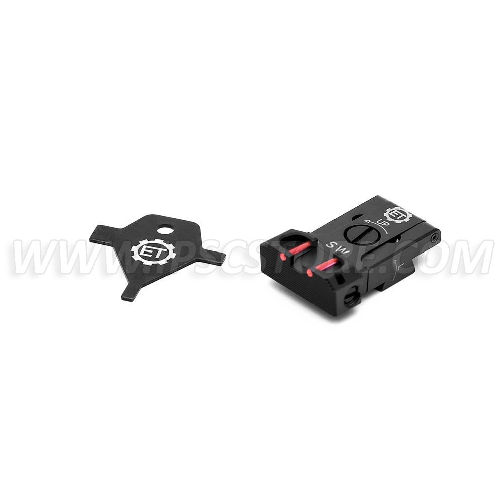 Eemann Tech Adjustable Rear Sight with Fiber Optics for CZ SP-01 SHADOW, CZ SHADOW 2