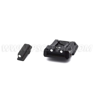 LPA SPS13WA30 Carry Sight Set for Walther PPQ Q5 Match with White Dots