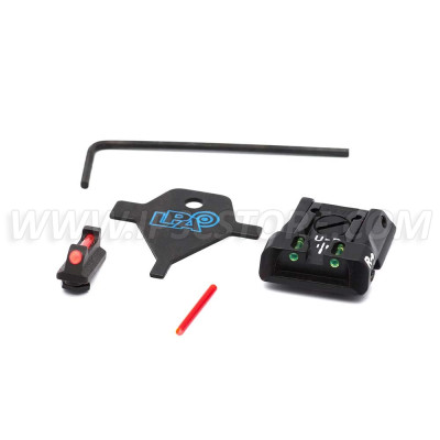 LPA SPF13WA Adjustable Sight Set for Walther PPQ Q5 Match with Fiber Optic