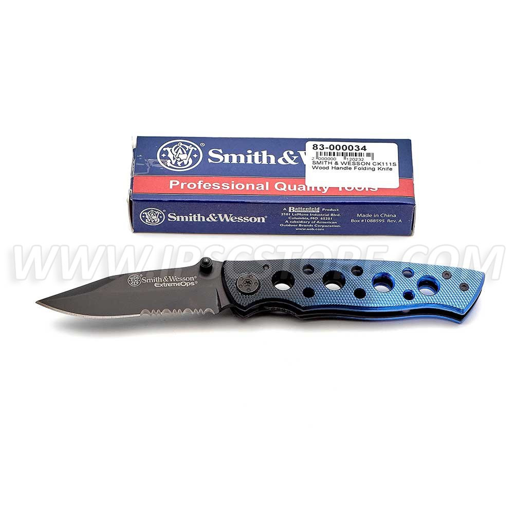 SMITH & WESSON CK111S Wood Handle Folding Knife