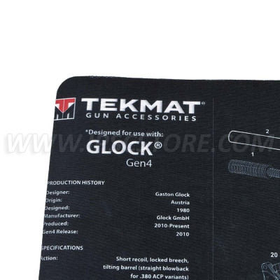 Tekmat Glock Gen 4 Alfombrilla para Limpieza de Pistolas