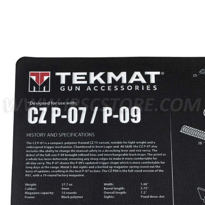 Tekmat CZ P-07/P-09 Gun Cleaning Mat