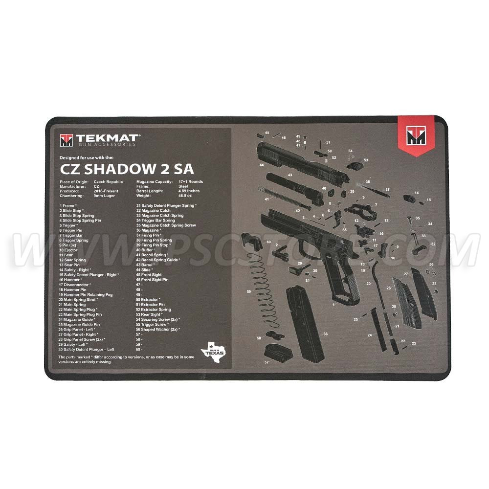 Tekmat CZ Shadow 2 SA Alfombrilla para Limpieza de Pistolas