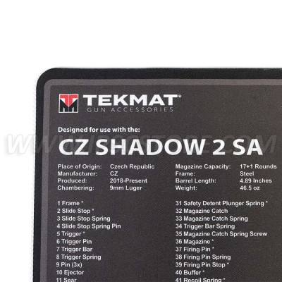 Tekmat CZ Shadow 2 SA Gun Cleaning Mat