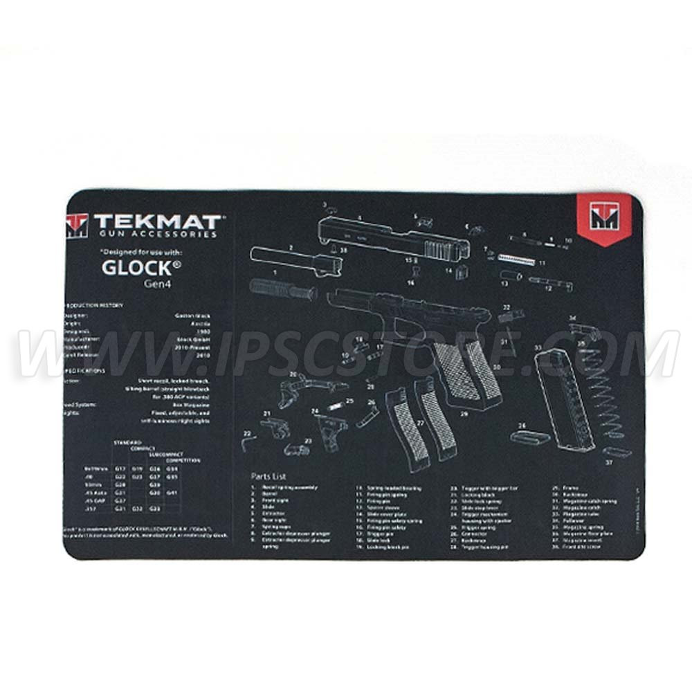 Tekmat Glock Gen 4 Alfombrilla para Limpieza de Pistolas