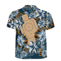 DED Blue Bullet Floral IDPA Target T-Shirt