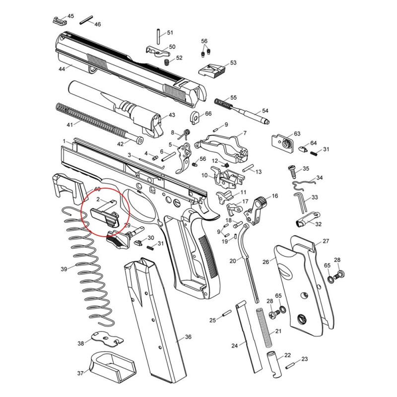 Arrêtoir de Culasse CZ SP01 SHADOW