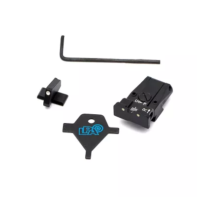 LPA SPR62BN30 Adjustable Sight Set para Browning HP Vig., HP MKIII, HP Pract., HP40 S&W com Ponto de Mira Dovetail