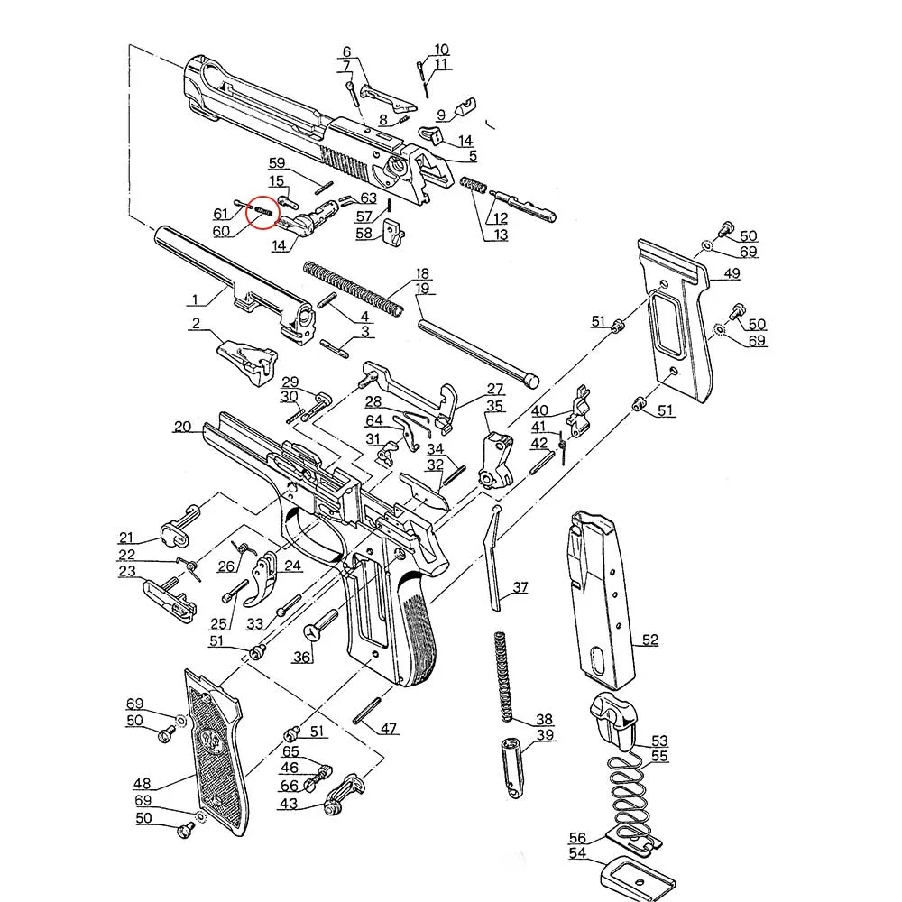 Mola de Êmbolo de Segurança Esquerda Eemann Tech para Beretta 92/96/98