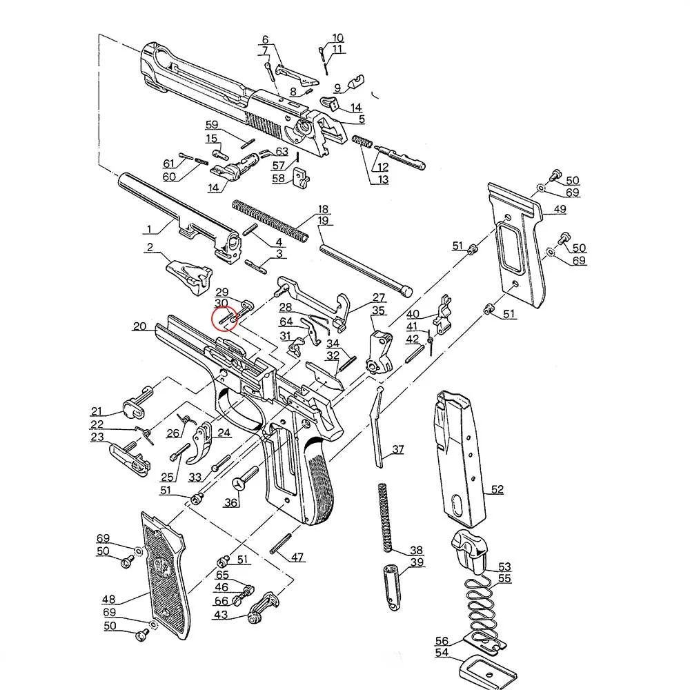 Mola de Desmontagem Eemann Tech para Beretta 92/96/98