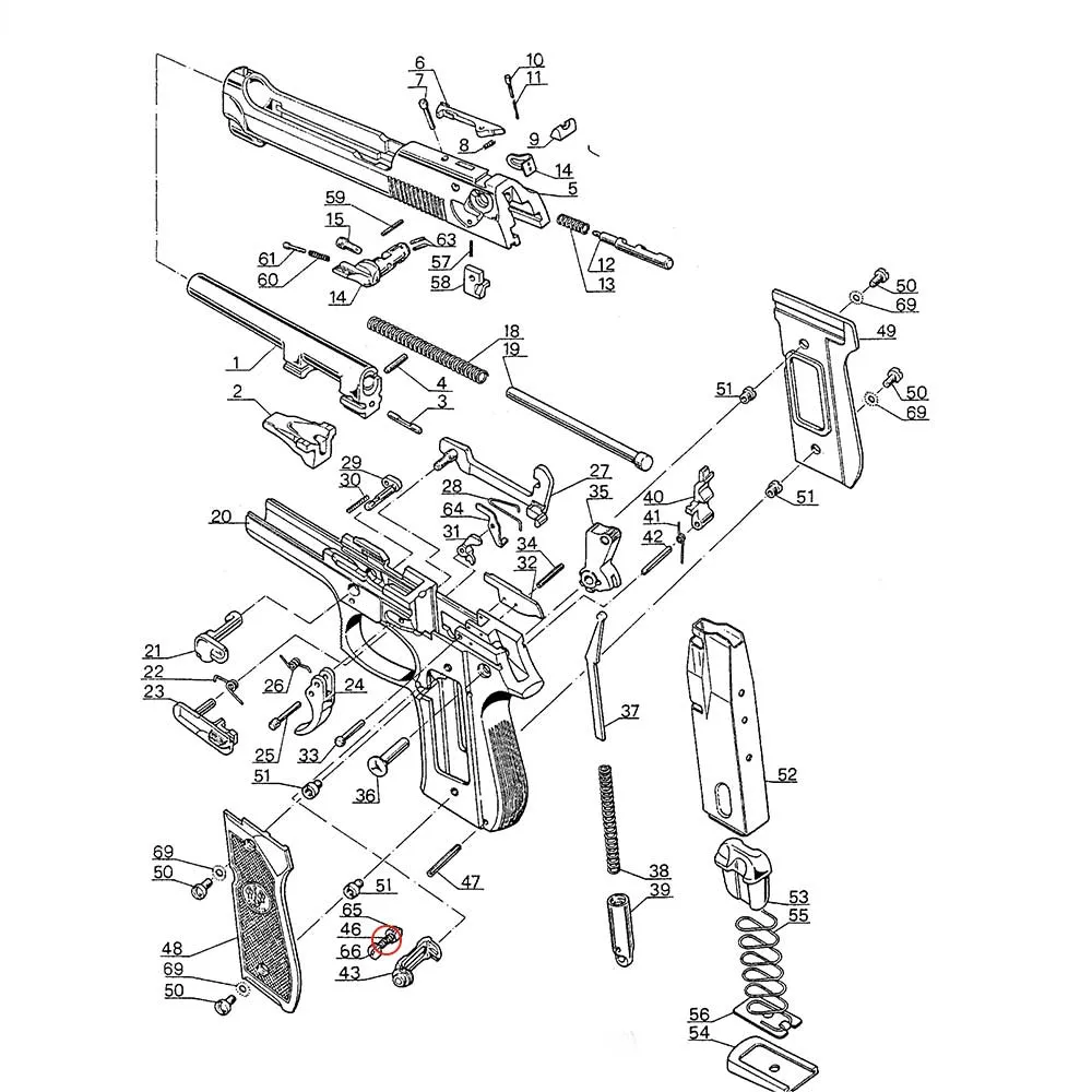 Mola de Libertador de Carregador Eemann Tech para Beretta 92/96/98