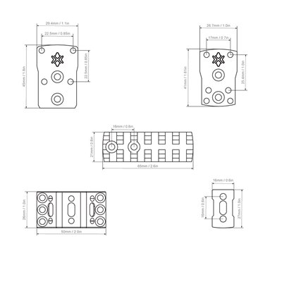 Kit de Montaje X-ACCU XASR-A01 de Vector Optics de 34 mm