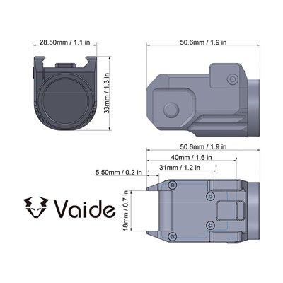 Vector Optics Vaide Scrapper Subcompact Pistol Flashlight VAPL-01