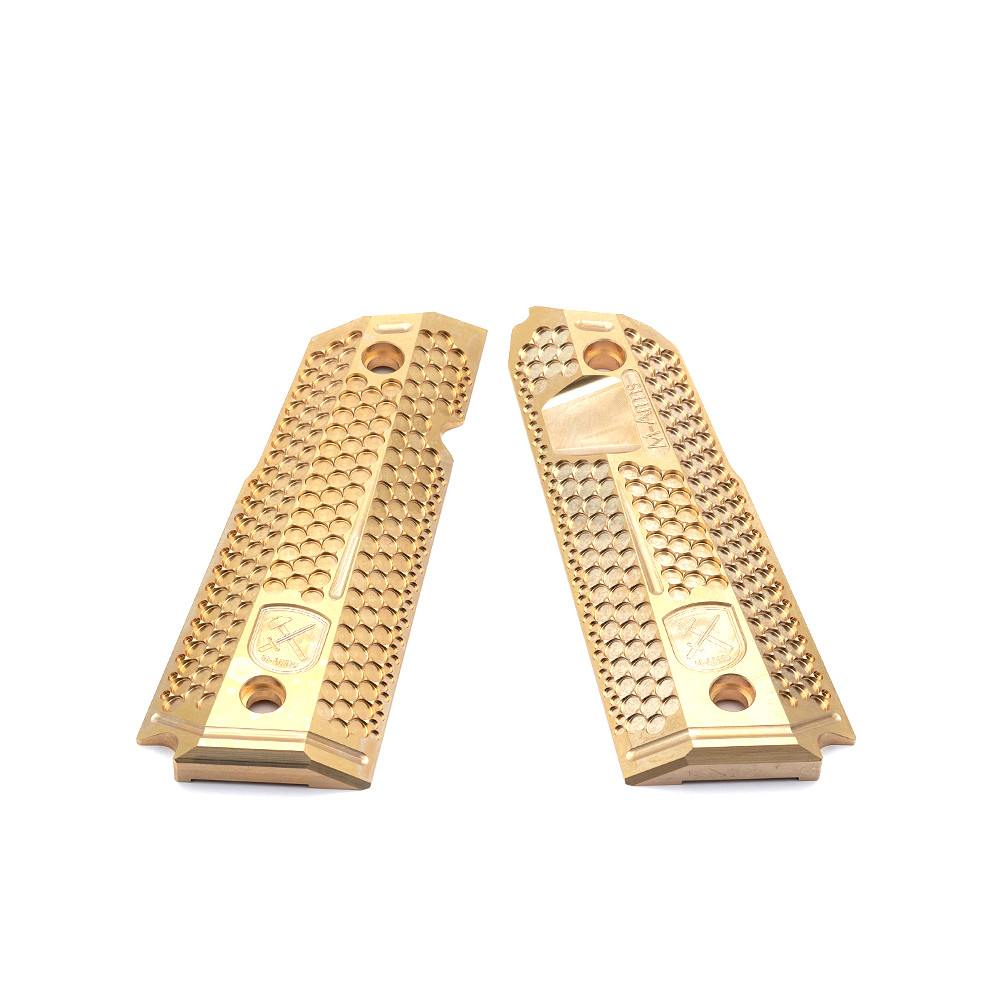 M-Arms BRASS Grips Monarch 2 for 1911 - Long