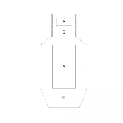 Eemann Tech Cardboard Redacted D Zone Metric Target - 100 pcs./Pack