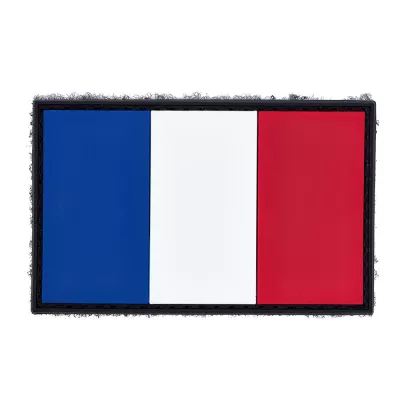 France Flag PVC Patch with Hook and Loop Fastener