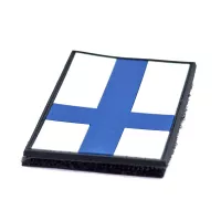 Finland Flag PVC Patch with Hook and Loop Fastener