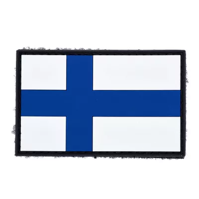 Finland Flag PVC Patch with Hook and Loop Fastener