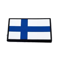 Finland Flag PVC Patch with Hook and Loop Fastener