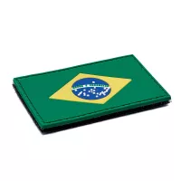 Brazil Flag PVC Patch with Hook and Loop Fastener