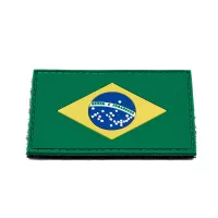 Brazil Flag PVC Patch with Hook and Loop Fastener