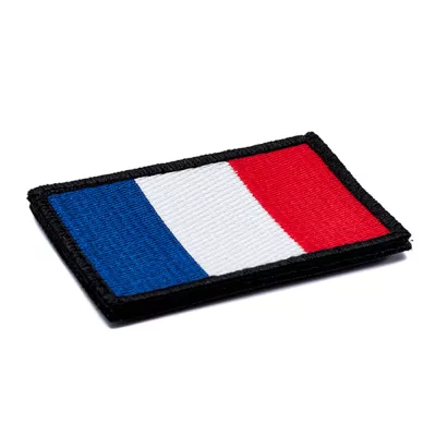 France Flag Embroidery Patch with Fastener Hook and Loop