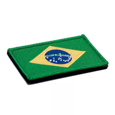 Brazil Flag Embroidery Patch with Fastener Hook and Loop